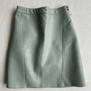 Faux Leather Teal Green Skirt